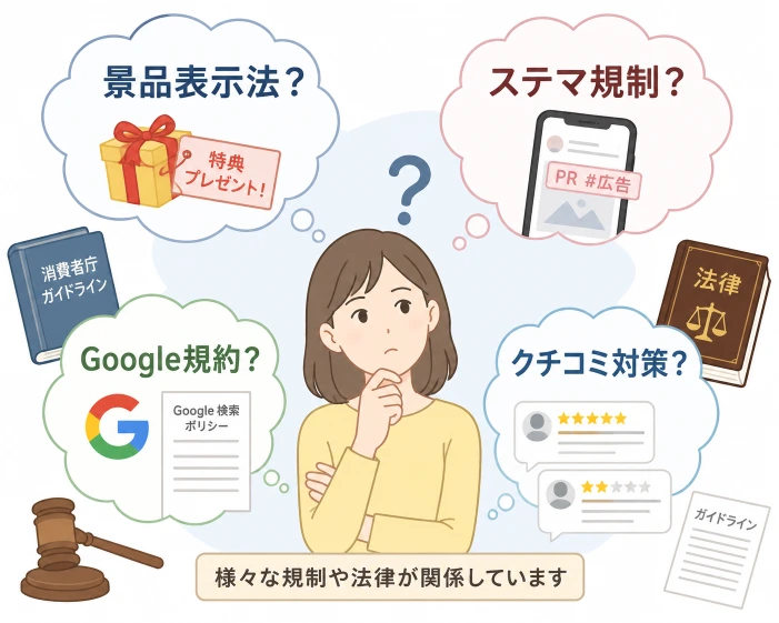クチコミに関わる法律や規制｜MEO対策はカチクル株式会社にご相談